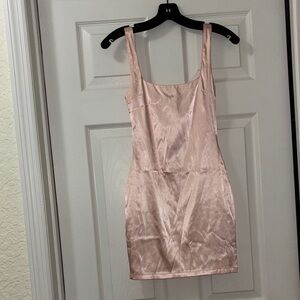 Fashion Nova Blush Satin Dress
